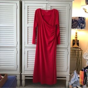 Red Maxi Cross Over Dress Soft Surroundings Large